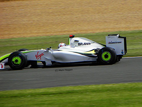 Jenson Button in his Brawn F1 car at the 2009 British Grand Prix