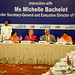UN Women Executive Director Michelle Bachelet attends a CII luncheon meeting with leaders in India