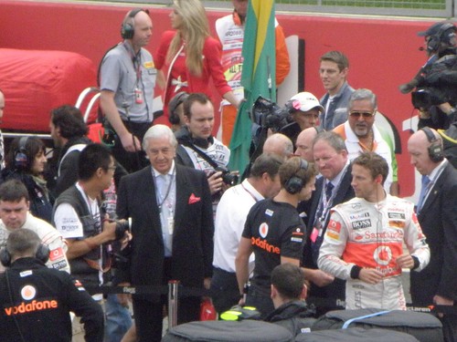 Jenson Button on the grid ahead of the 2011 British Grand Prix