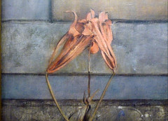Fernand Khnopff, I Lock the Door Upon Myself, detail with dried lilies