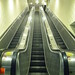 Bus terminal escalators showing red tag