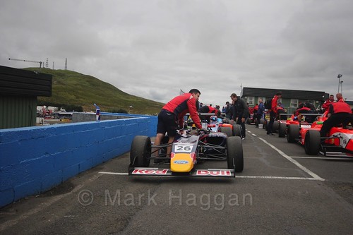 Luis Leeds gets ready for the second British Formula Four race at the Knockhill BTCC Weekend, August 2016