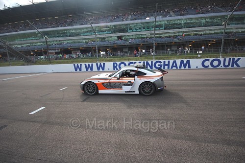 The safety car on the grid in the Ginetta GT4 Supercup at Rockingham, August 2016