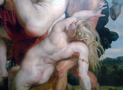 Rubens, The Rape of the Daughters of Leucippus, detail with lower figure