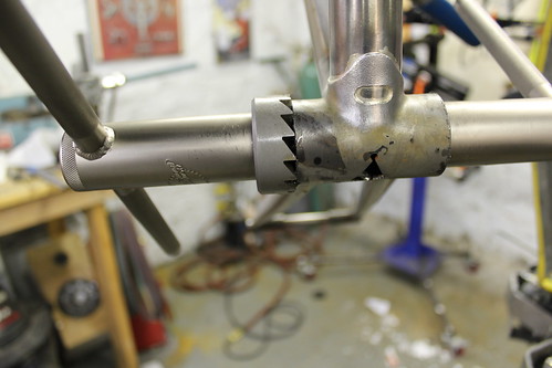 Facing the BB shell after brazing