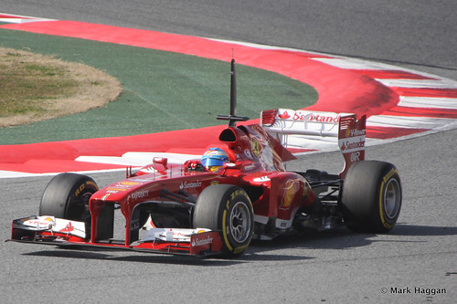 Fernando Alonso in his Ferrari in Formula One Winter Testing, March 2013