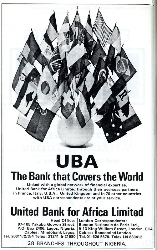 Guide to Lagos 1975 017 united bank of africa<br/>© <a href="https://flickr.com/people/30616942@N00" target="_blank" rel="nofollow">30616942@N00</a> (<a href="https://flickr.com/photo.gne?id=8488719286" target="_blank" rel="nofollow">Flickr</a>)