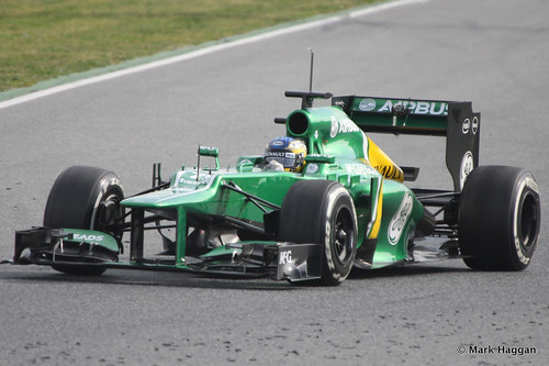 Charles Pic in his Caterham at Formula One Winter Testing 2013