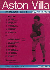 Aston Villa vs Sheffield United - 1970 - Cover Page
