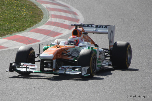 Paul Di Resta in the Force India at Formula One Winter Testing, March 2013