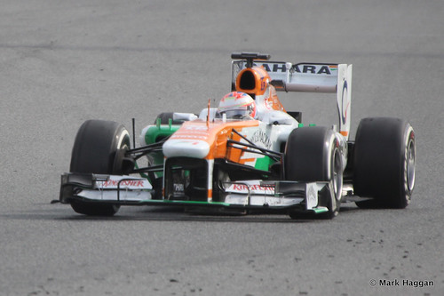 Paul Di Resta in the Force India at Formula One Winter Testing, March 2013
