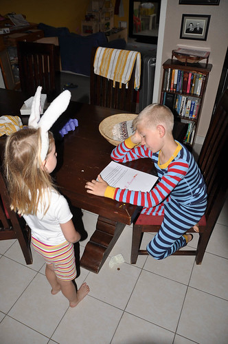 Kai and Nora read the note the Easter Bunny left behind. • <a style="font-size:0.8em;" href="http://www.flickr.com/photos/96277117@N00/8612413938/" target="_blank">View on Flickr</a>