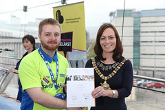 Jarlath McGeown from Select Security with Belfast Lord Mayor Nicola Mallon