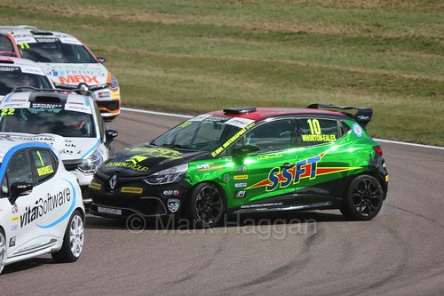 Ant Whorton-Eales at Rockingham during the Clio Cup, August 2016