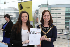 Eliza Harvy from Northern Ireland Science Park with  with Belfast Lord Mayor Nicola Mallon