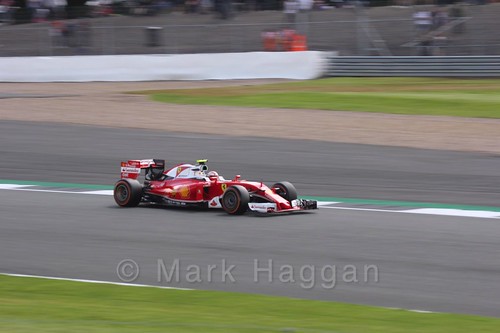 Kimi Raikkonen in his Ferrari in Free Practice 2 during the 2016 British Grand Prix