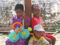 Kids at Full Moon Festival at Bawrithat Pagoda