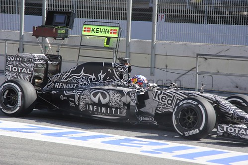 Daniel Ricciardo in the Red Bull in Formula One Winter Testing 2015