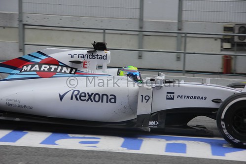 Felipe Massa in the Williams in 2015 Formula One Winter Testing