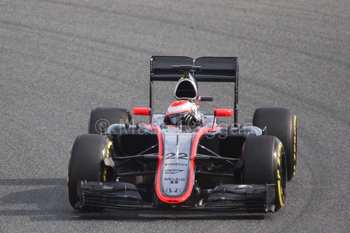 Jenson Button in the McLaren in Formula One Winter Testing 2015