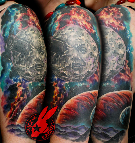 Trip To The Moon Movie Silent Film Outer Space Sleeve Tattoo by Jackie  Rabbit - a photo on Flickriver