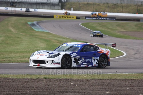 Mike Newbold in the Ginetta GT4 Supercup at Rockingham, August 2016