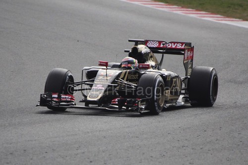 Pastor Maldonado in his Lotus in Formula One Winter Testing 2015