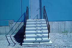 Commercial Stairs with Dbl Pipe Handrails