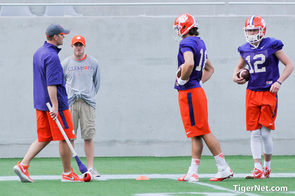Clemson Football Photo of Brandon Streeter and Cole Stoudt and Russell Athletic Bowl