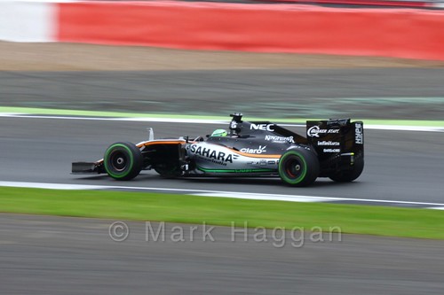 Nico Hülkenberg in his Force India during Free Practice 3 at the 2016 British Grand Prix