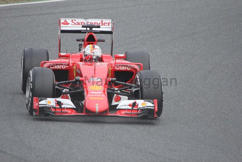 Sebastian Vettel in the Ferrari in Formula One Winter Testing 2015
