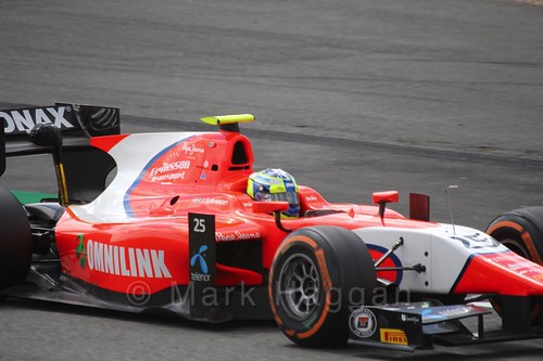 Jimmy Ericsson in the Arden International car in GP2 Practice at the 2016 British Grand Prix