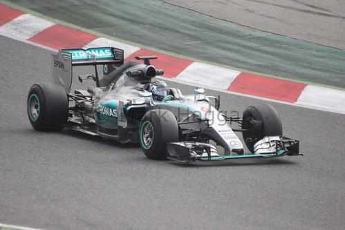 Nico Rosberg in the Mercedes in Formula One Winter Testing 2015
