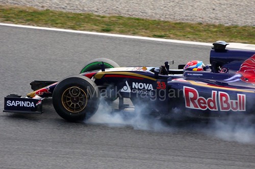 Max Verstappen in the Toro Rosso at Formula One Winter Testing 2015