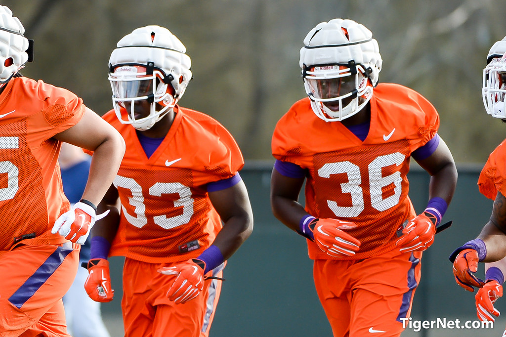 Clemson Football Photo of jddavis and Justin Parker and practice