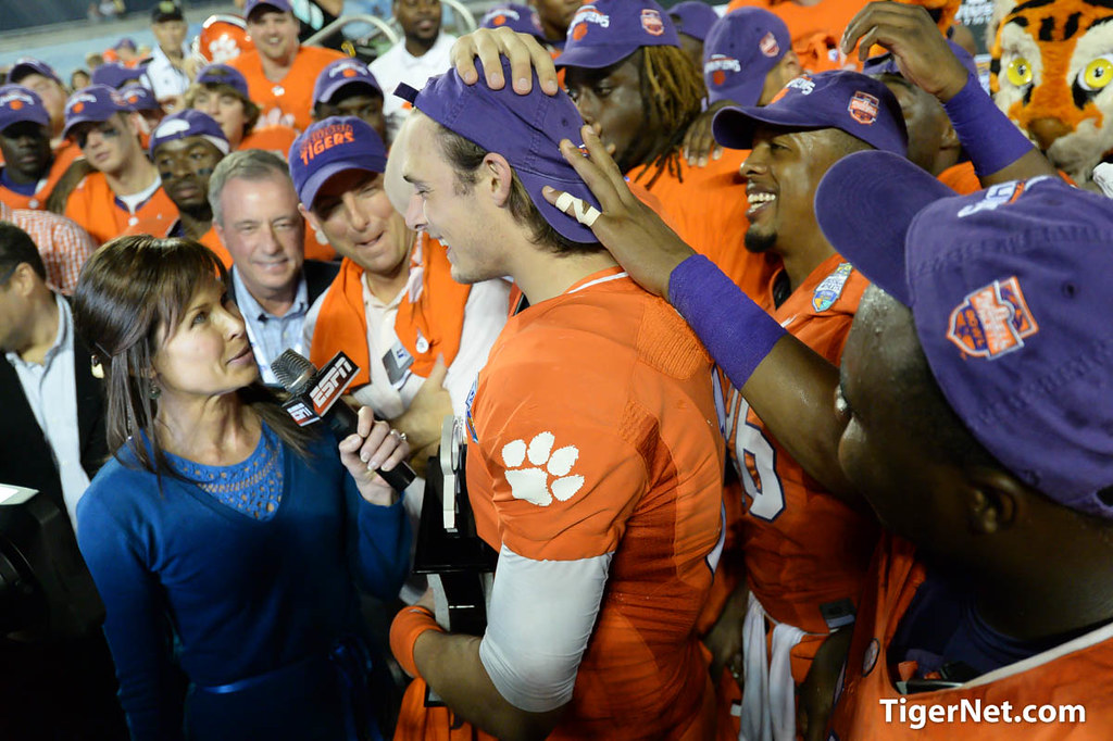 Clemson Football Photo of Cole Stoudt and Dabo Swinney and Russell Athletic Bowl
