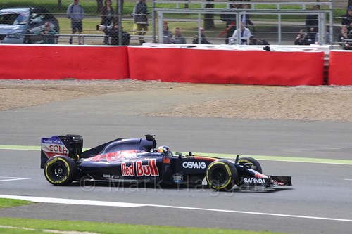 Sérgio Sette Camara driving for Toro Rosso in Formula One In Season Testing at Silverstone, July 2016