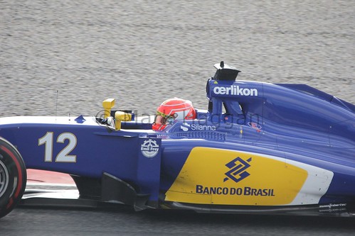Felipe Nasr in the Sauber in Formula One Winter Testing 2015