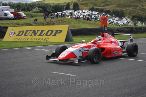 Rafael Martins in the final British Formula Four race during the BTCC Knockhill Weekend 2016