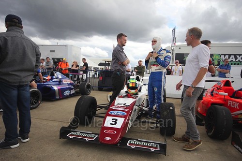 Sennan Fielding in the British F4 Assembly Area at Rockingham, August 2016