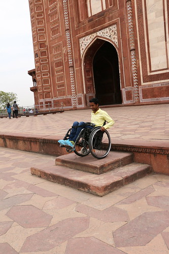 A wheelchair user enjoying the Heritage Tour