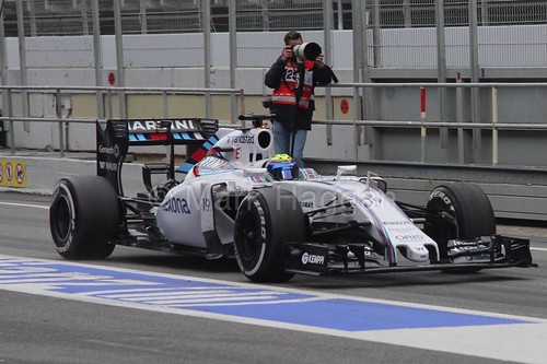 Felipe Massa in his Williams in Formula One Winter Testing 2015