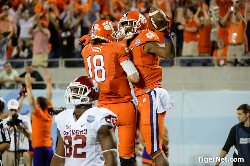 Clemson Football Photo of Cole Stoudt and Mike Williams and Russell Athletic Bowl