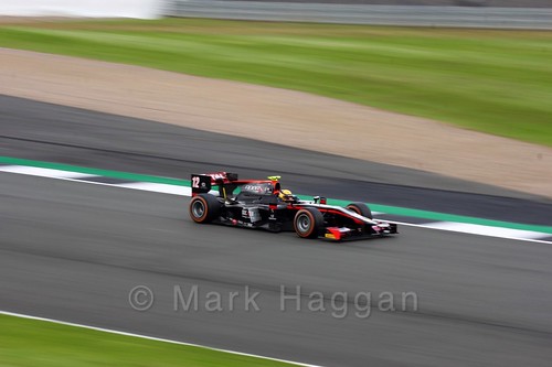 Arthur Pic in his Rapax in GP2 Practice at the 2016 British Grand Prix