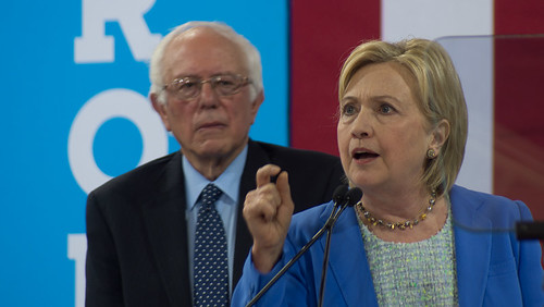 From flickr.com: Bernie Sanders and Hillary Clinton, From Images