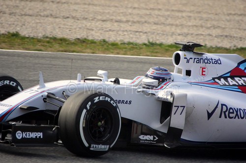 Valtteri Bottas in his Williams at Formula One Winter Testing 2015
