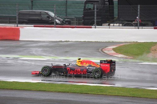 Max Verstappen in his Red Bull in the 2016 British Grand Prix
