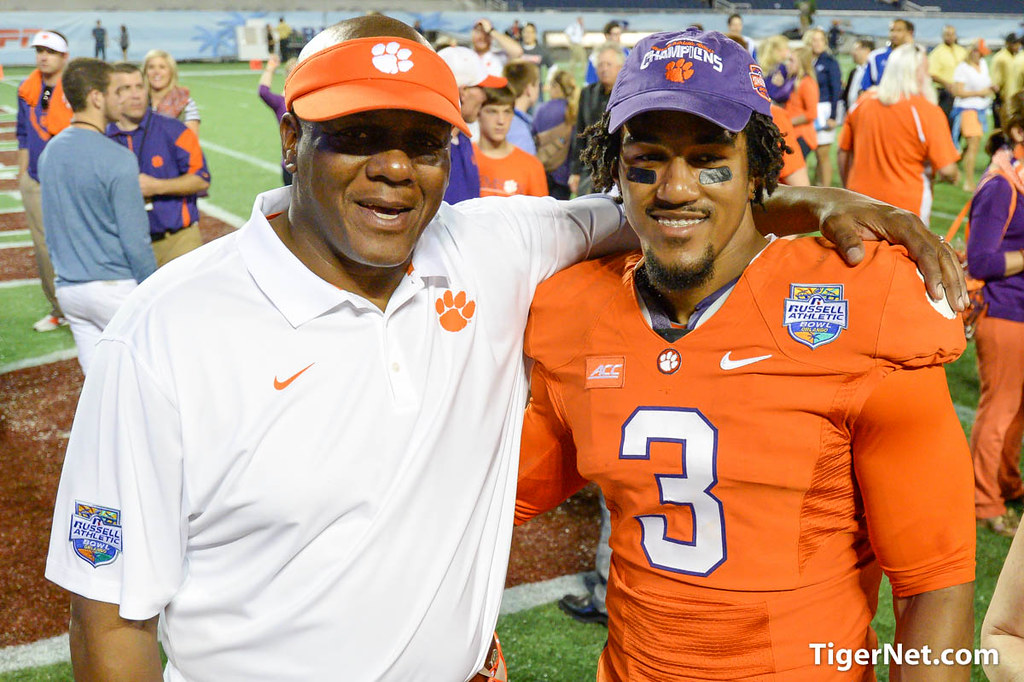 Clemson Football Photo of Marion Hobby and Vic Beasley and Russell Athletic Bowl