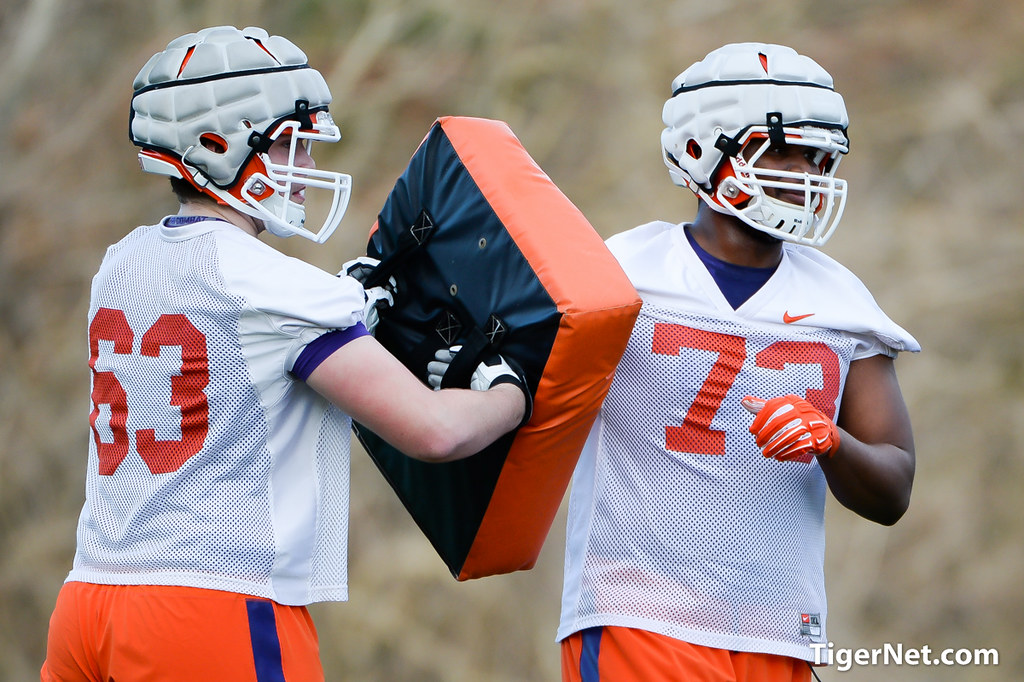 Clemson Football Photo of Jake Fruhmorgen and Joe Gore and practice