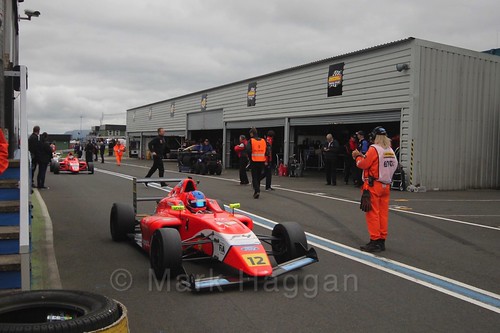 Ayrton Simmons after British Formula Four race 2 during the BTCC Knockhill Weekend 2016